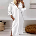 Split Hem Knit Maxi Dress with Hood for Women
