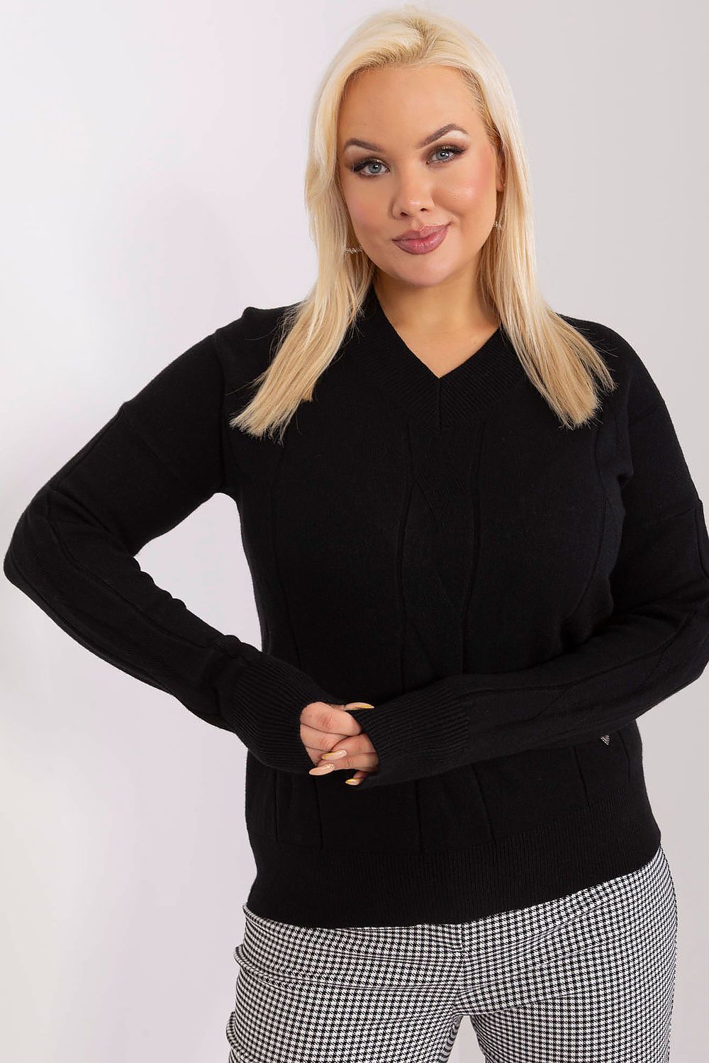  Svetr plus size model 190057 Factory Price 