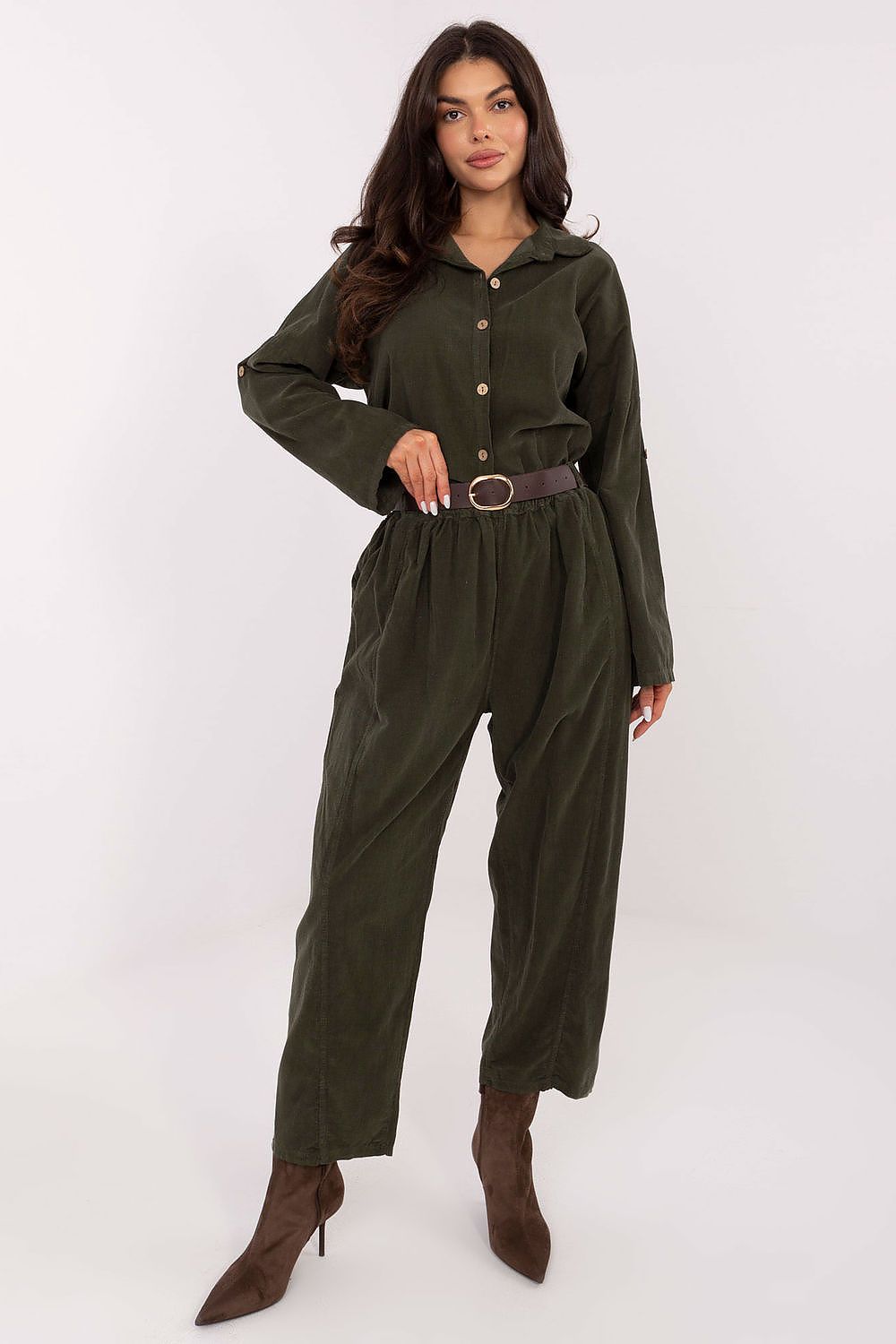  Kordové kalhoty model 220817 Italy Moda 
