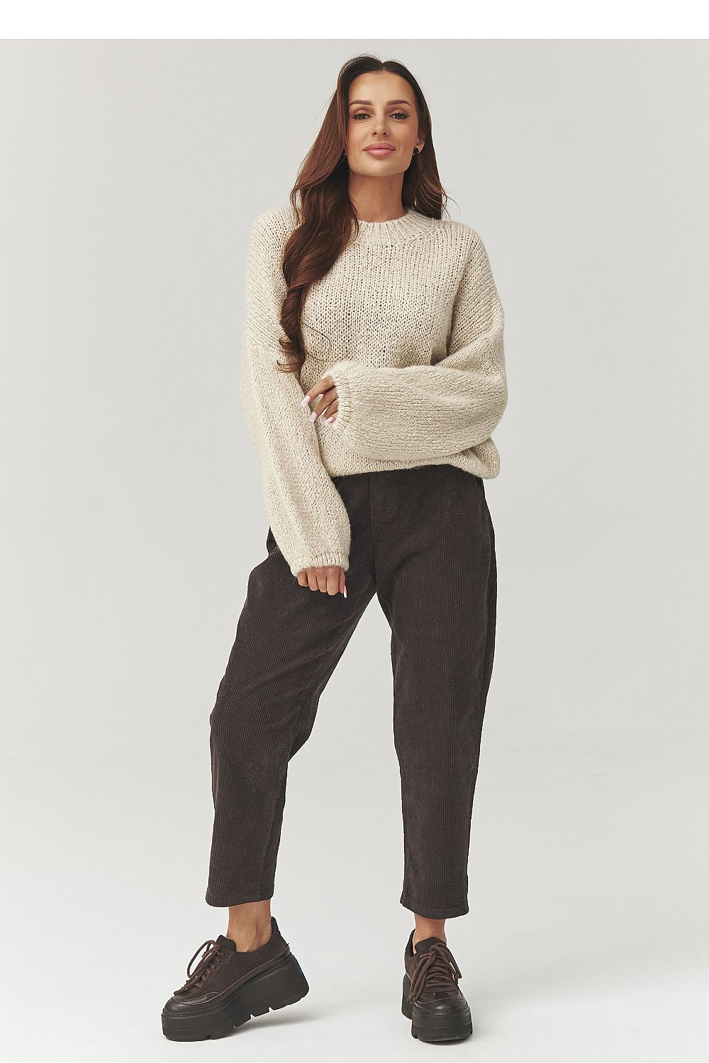  Kordové kalhoty model 223243 Makadamia 
