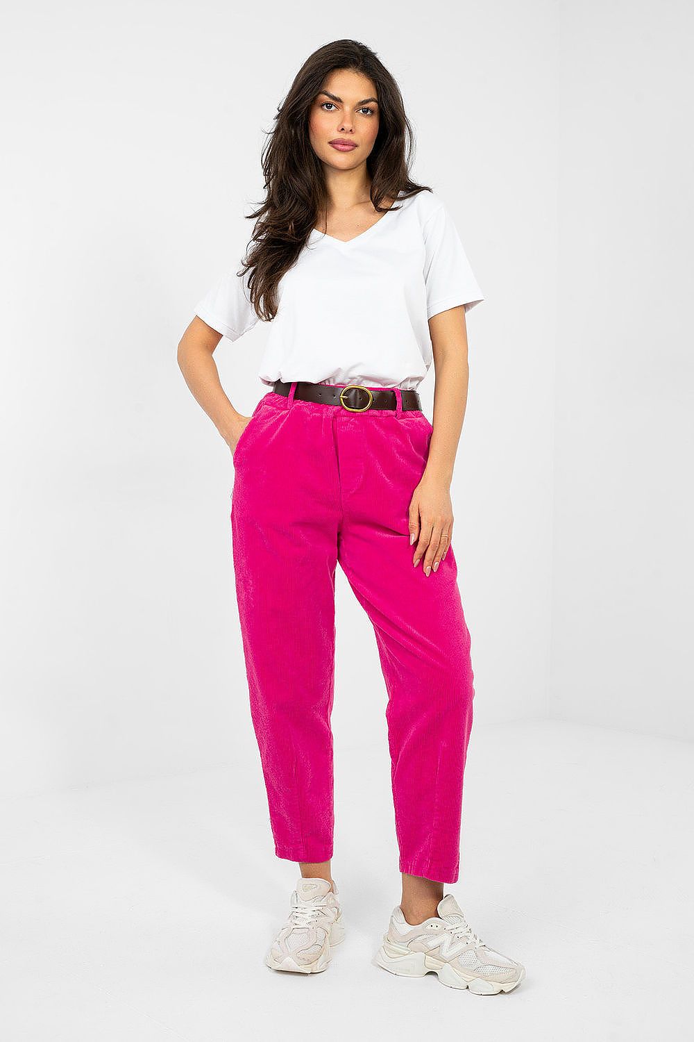  Kordové kalhoty model 224059 Italy Moda 