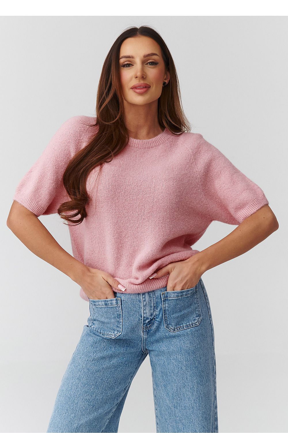  Svetr s krátkým rukávem  model 224079 Makadamia 