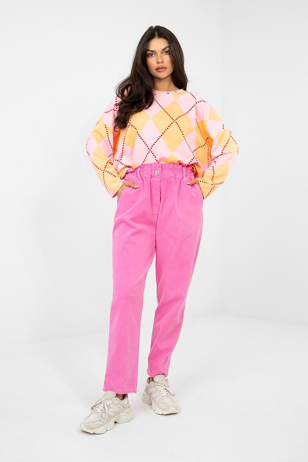  Kordové kalhoty model 225522 Italy Moda 