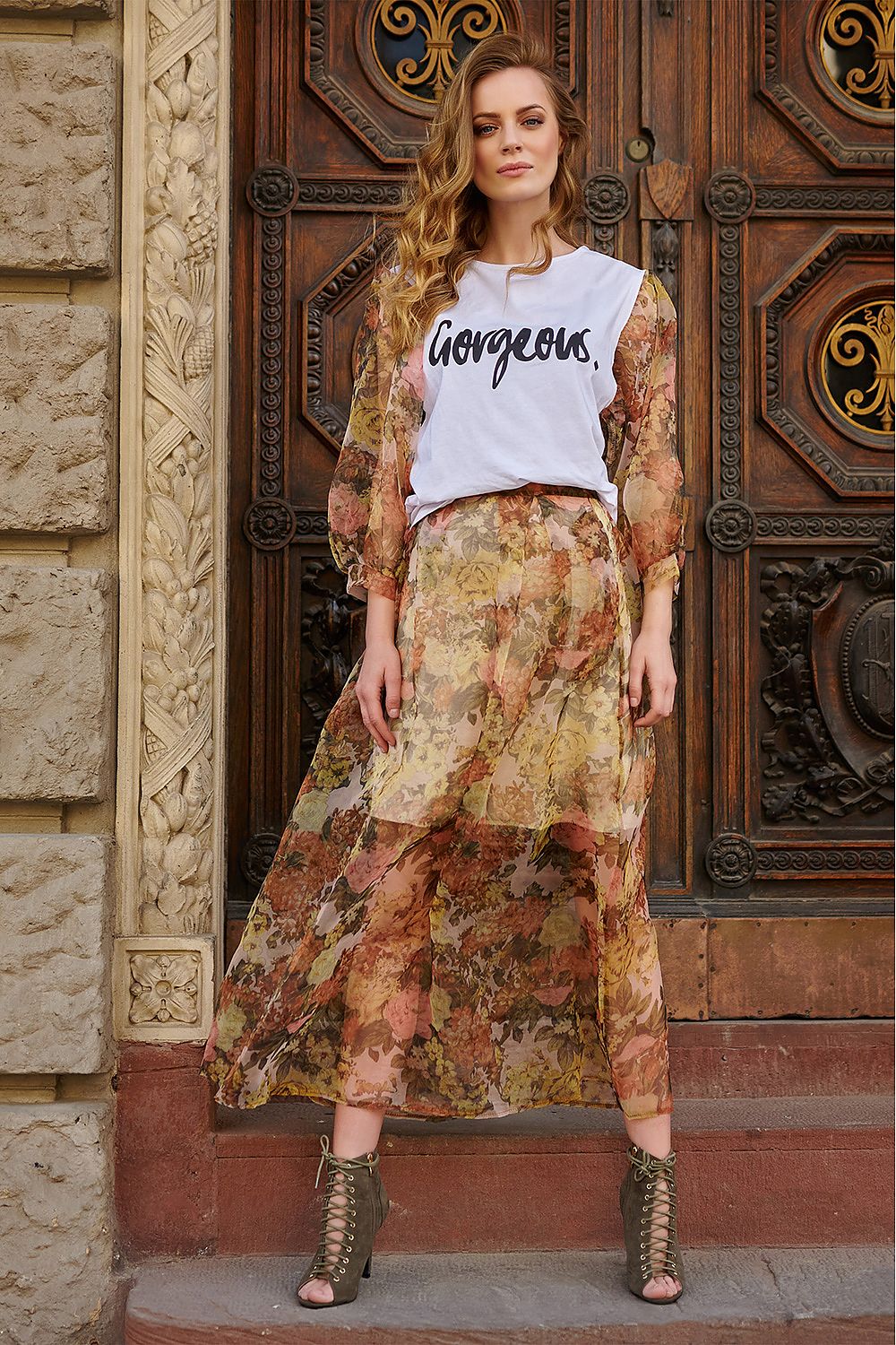  Sukně dlouhá  model 145581 Makadamia 